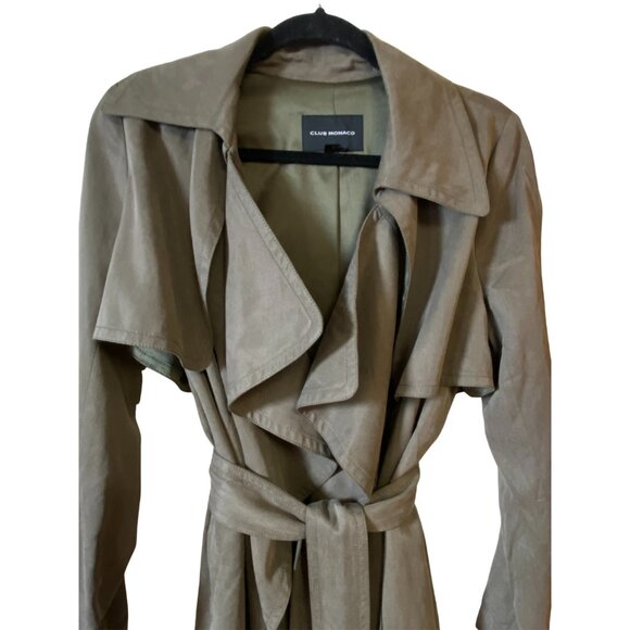 CLUB MONACO CLASSIC LINED ENDURING STYLE MOSS MINI TRENCHCOAT - Medium - Picture 11 of 13